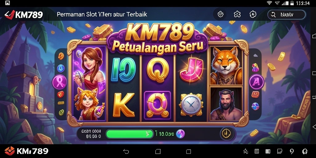 Tampilan permainan slot KM789 yang mengasyikkan dan penuh warna.