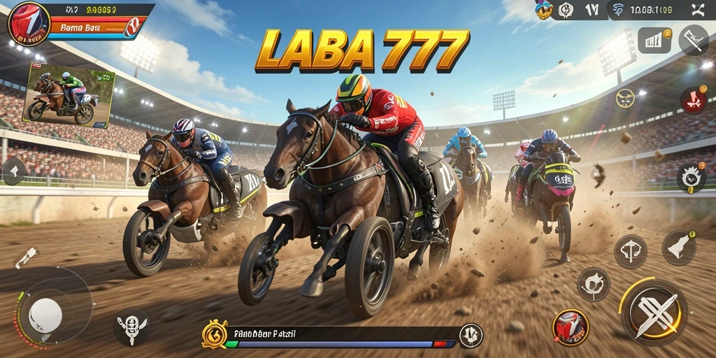 Screenshot LABA777 menampilkan aksi balapan seru di lintasan yang menantang.