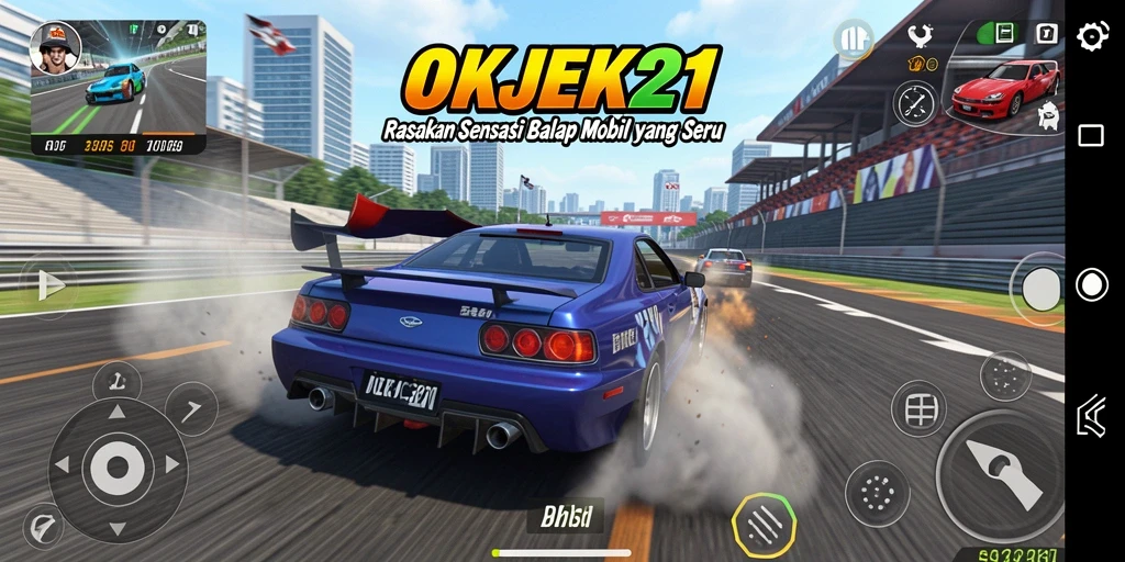 Gameplay Racing yang mendebarkan di OKJEK21.