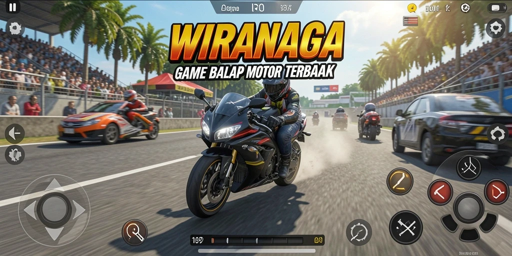 Gameplay balap motor WIRANAGA yang mendebarkan.